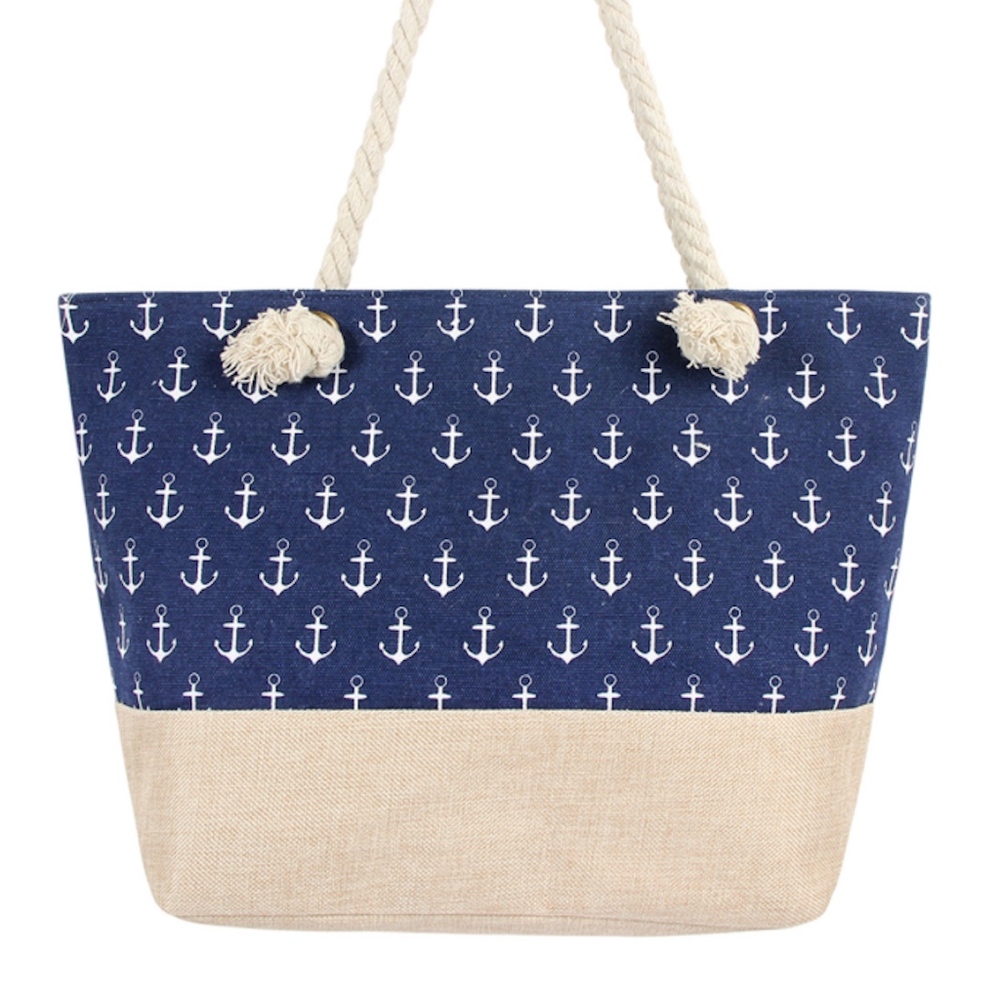 NWT Anchor Canvas Summer Beach Tote Shower Bridal Wedding Gift Bag